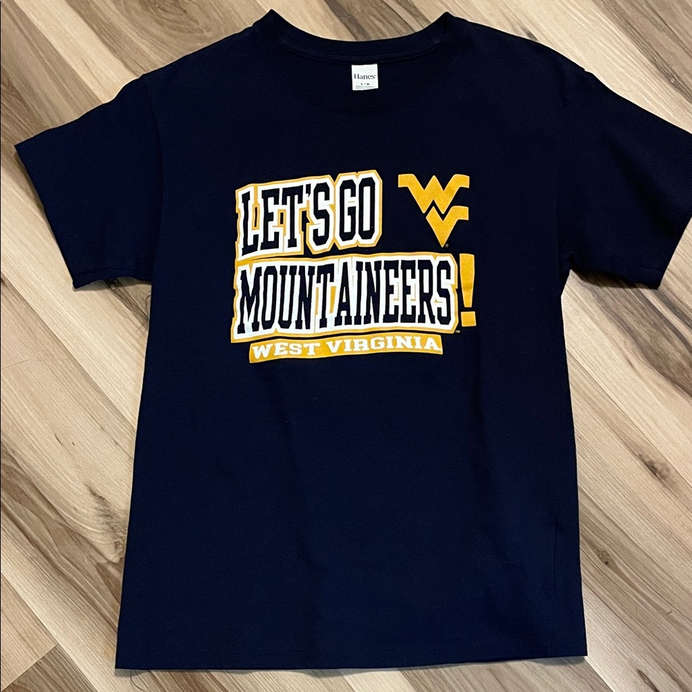 Navy West Virginia "Let's Go Mountaineers" Graphic Tee youth Large